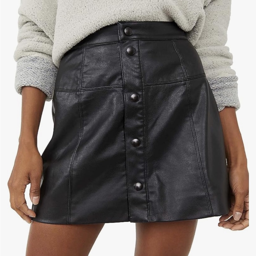Free People Maisie Vegan Leather Skirt